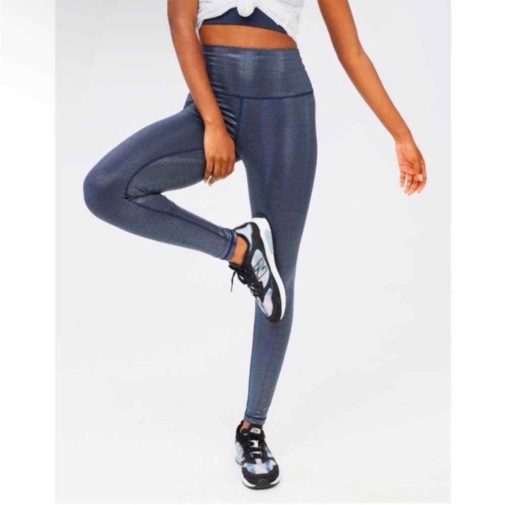 Aerie Iridescent Blue Shine Hugger High Rise Leggings XS